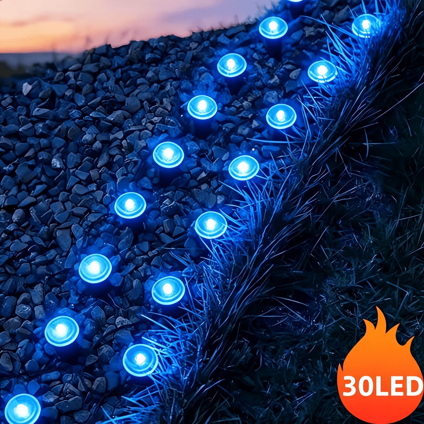 TEMU 30pcs Solar Led Path Garden Lights, Ip66 High Durable Recessed Ground Lights,, Outdoor Patio Lawn Lamp For , Yard, Camping Parties, Christmas