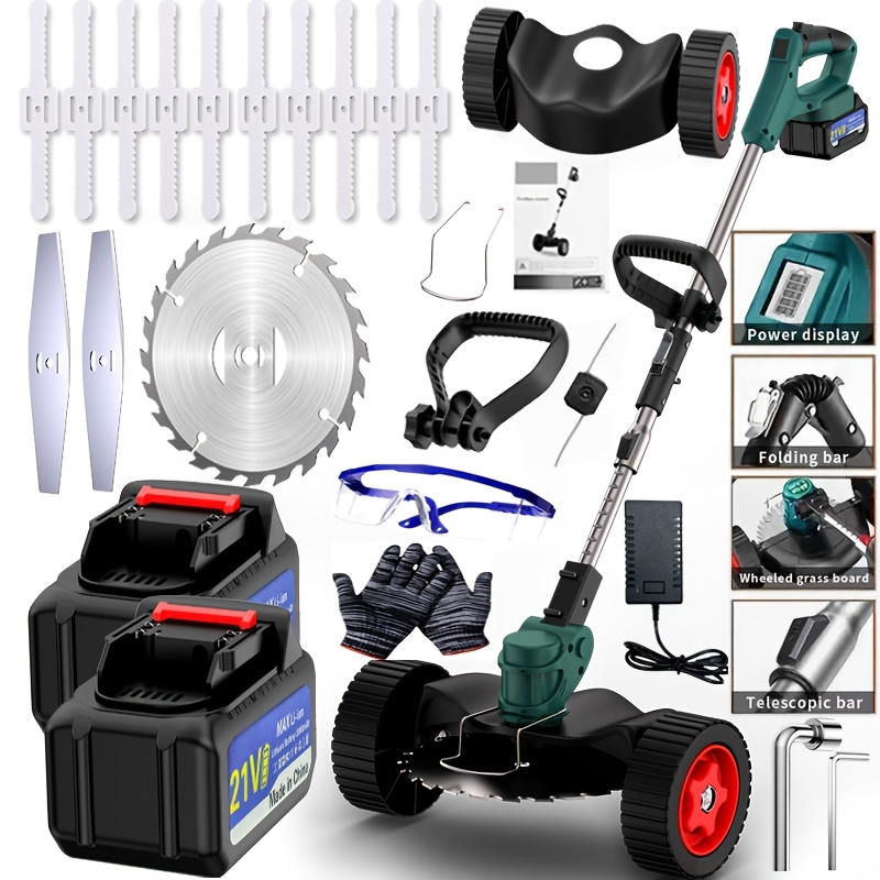TEMU Small Household Irrigation Lawn Mower, Handheld Lawn Mower, Electric Lawn Mower Wireless, Cordless Lawn Mower, Electric Garden Lawn Mower,