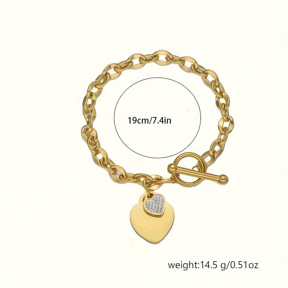 Heart Clasp Bracelet for Women with CZ - Casual Style Accessory