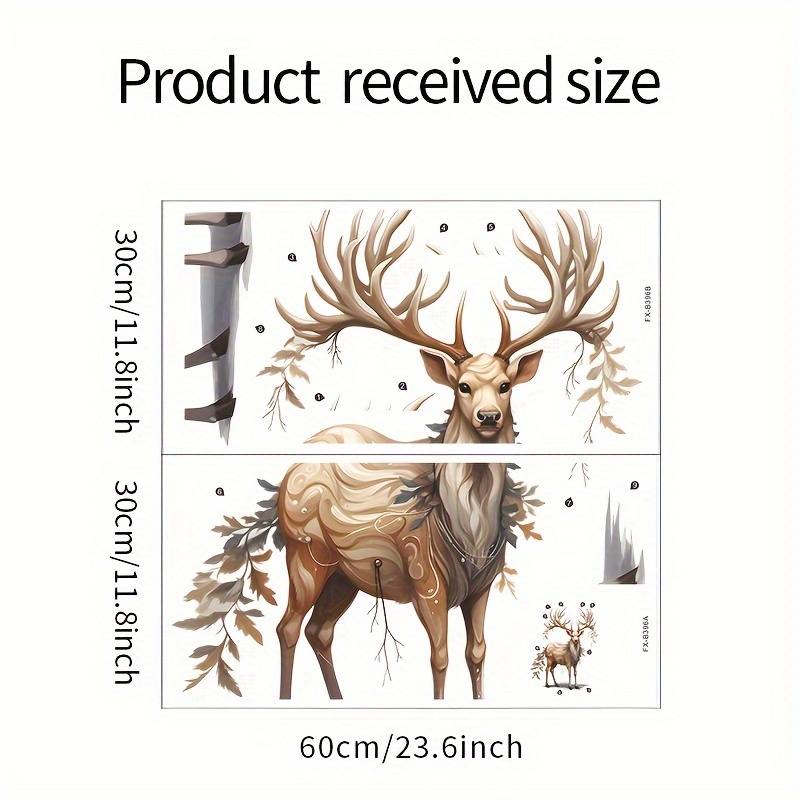 TEMU 2pcs/set Christmas Decoration Stickers Reindeer Stickers Self-adhesive Removable Wall Stickers For Bathroom Bedroom Door Glass Window Stickers