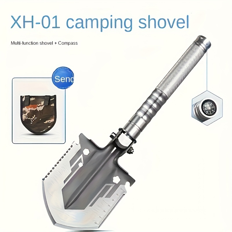 Folding Life- Shovel, Camping Shovel, High Carbon Steel Shovel, Compact Trenching Tool For Hiking, Camping, Off-road, And Emergency