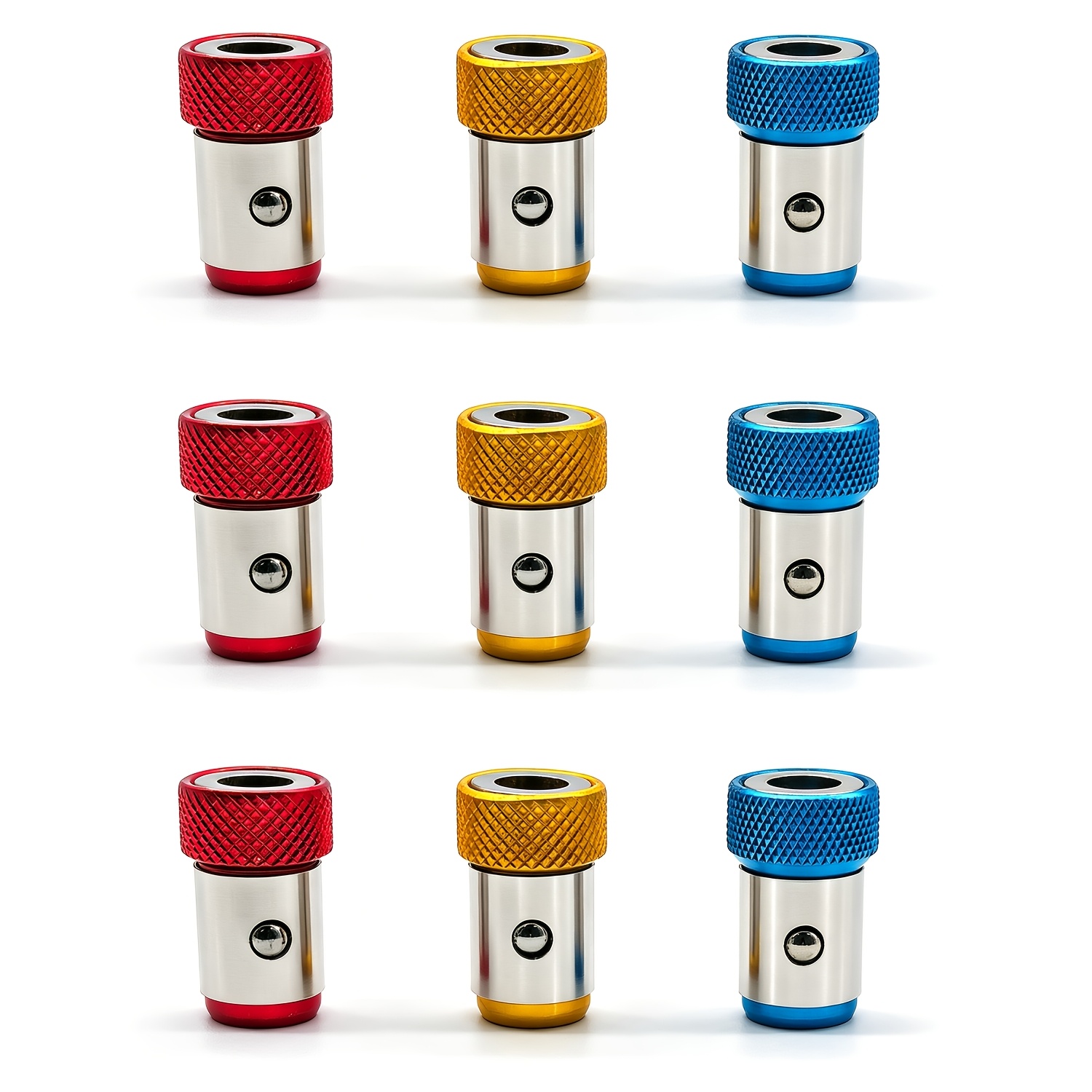 TEMU Juego de 9 anillos magnéticos para tornillos para brocas, anillo universal magnetizador de 1/4 pulgadas, anillo magnético fuerte antideslizante