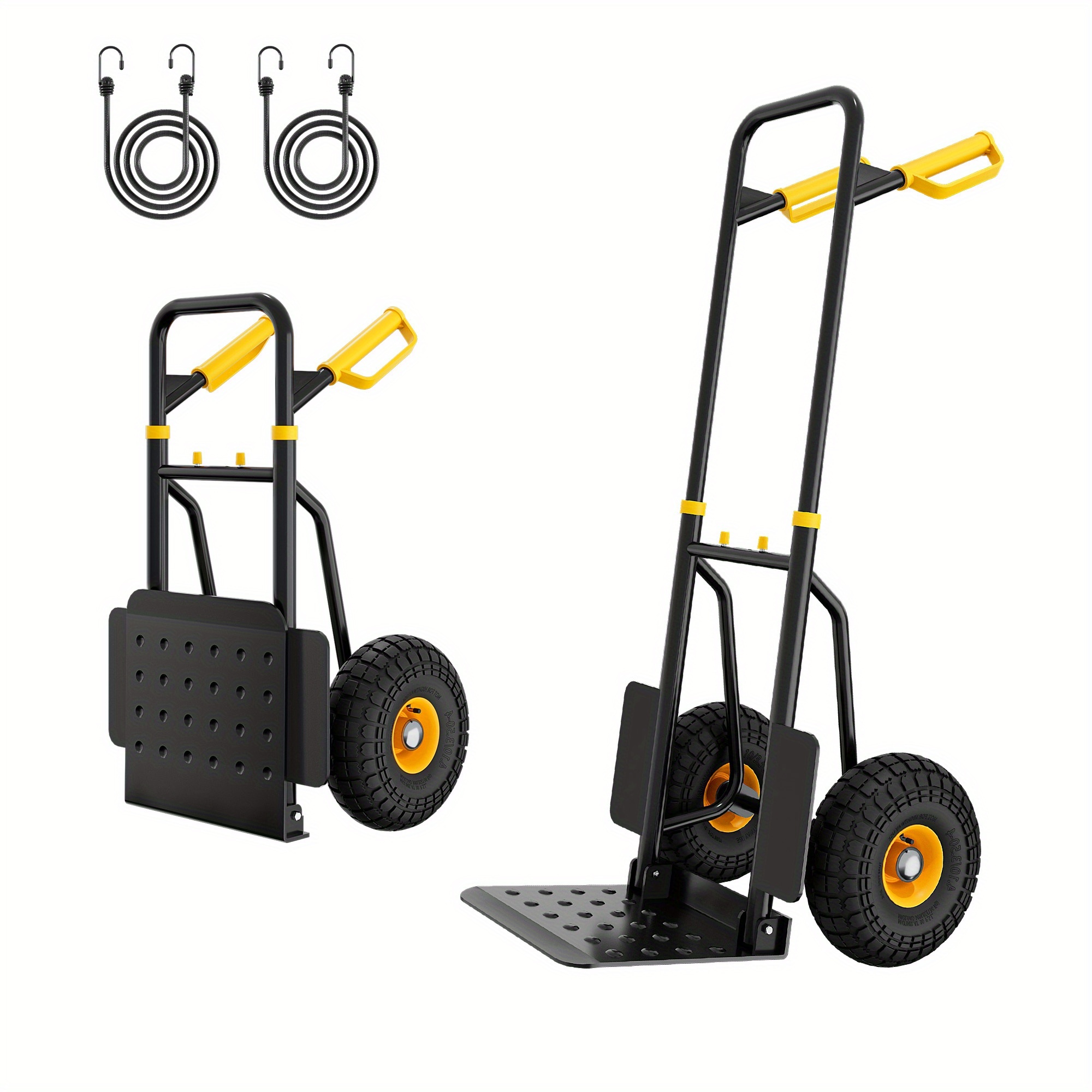 E-shop Robuster Klappwagen, 150 kg hohe Tragkraft + leise Industrieräder mit höhenverstellbarem Design, elastischem Seil multifunktionaler Aufbewahrung