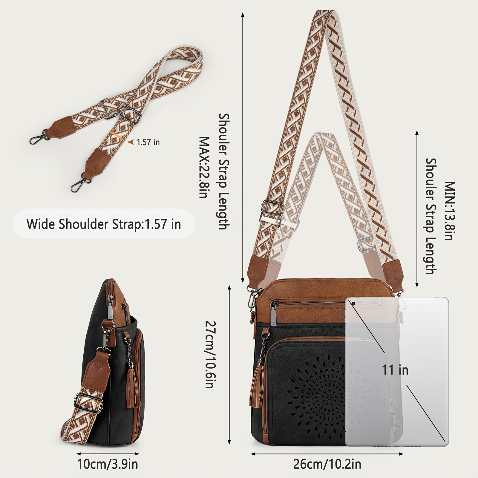 RAINSMORE Designer Medium Crossbody Bag for Women