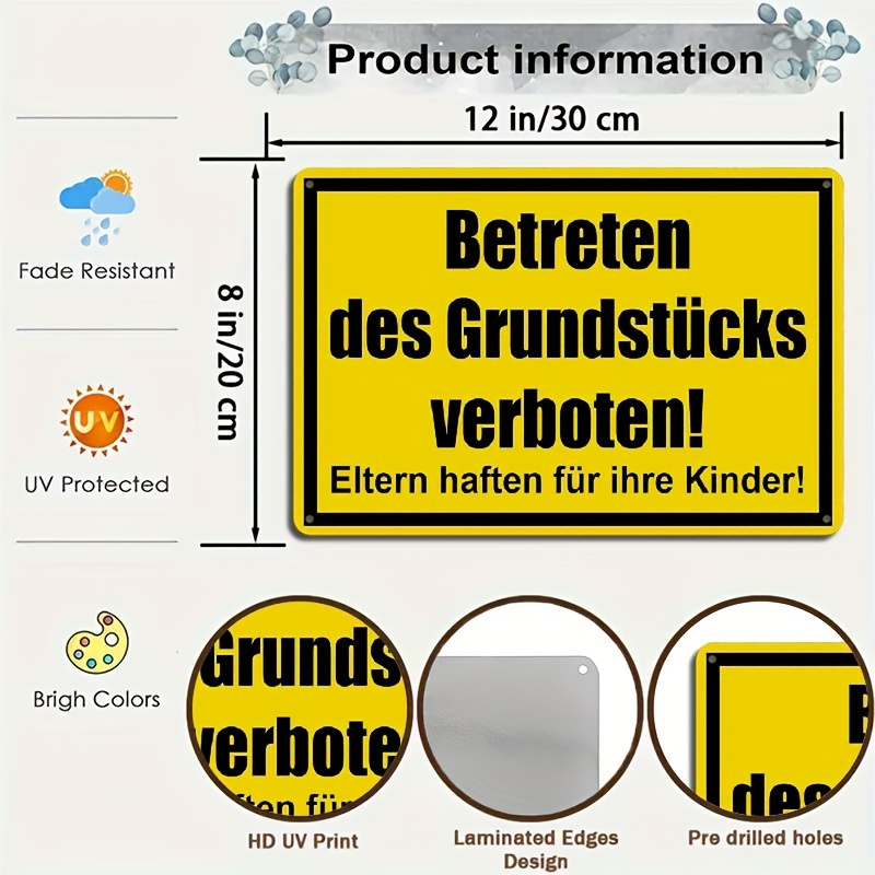 HaabdeeH Private Driveway Panneau En Aluminium Pour Maison 30,5 X 40,6 Cm - Panneau En Métal Pour Intérieur Et Extérieur - Décoration De Pelouse