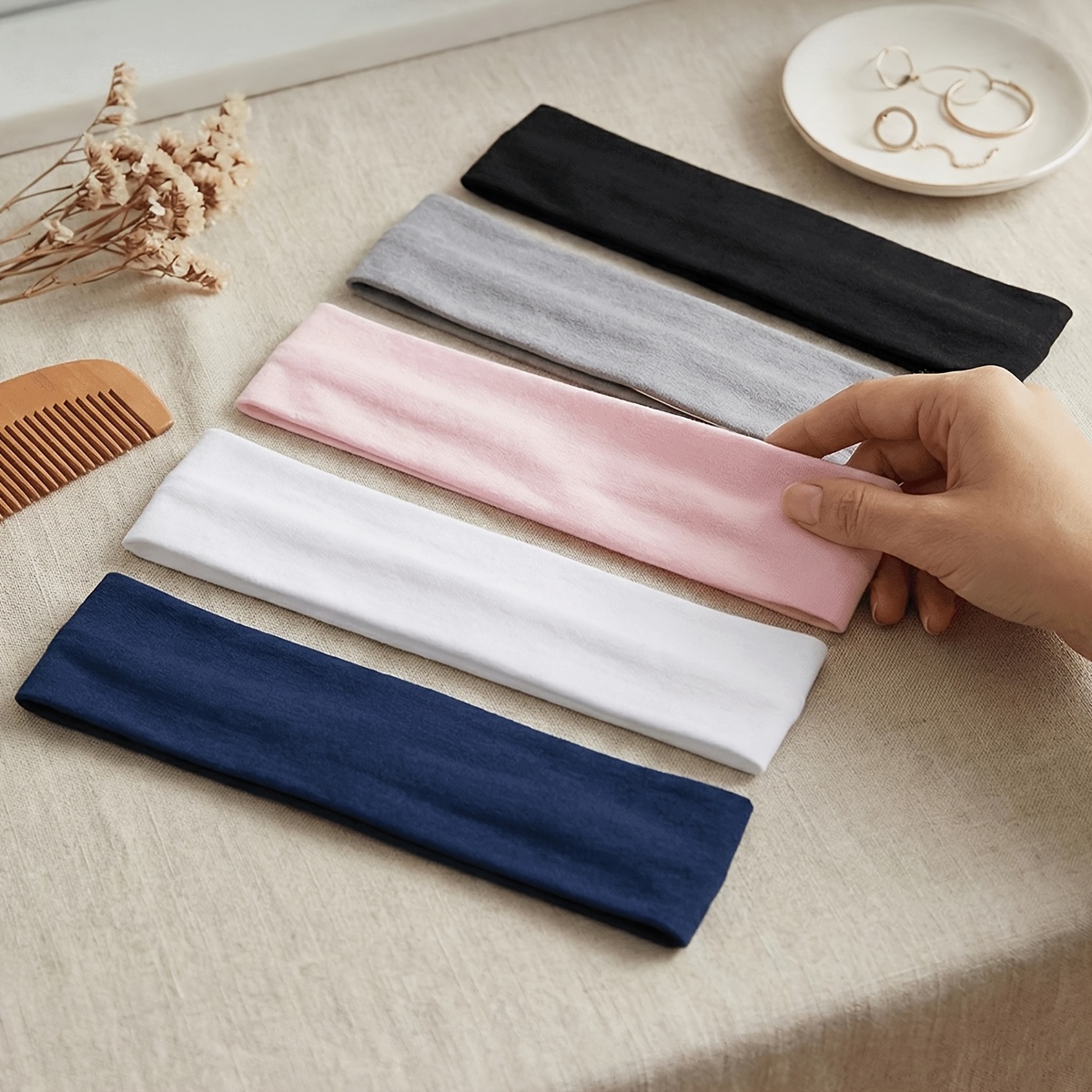 5pcs women bohemian non slip headbands for yoga   and washing   elastic sweatband   casual headband suitable for   womens hair additions fashion headband elegant headscarf