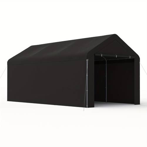 item picture 10x20 carport heavy duty portable garage shelter metal car canopy tent with uv resistant weatherproof top cover for rv vehicles