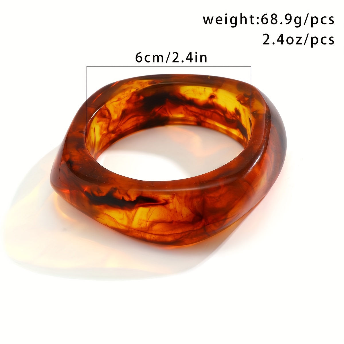 8pc Marbled Square Geometric Resin Bracelets