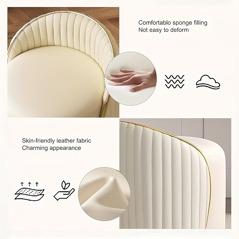 Makeup Stool, 360° Rotating Cushioned Stool, Suitable for Living Room And Bedroom
