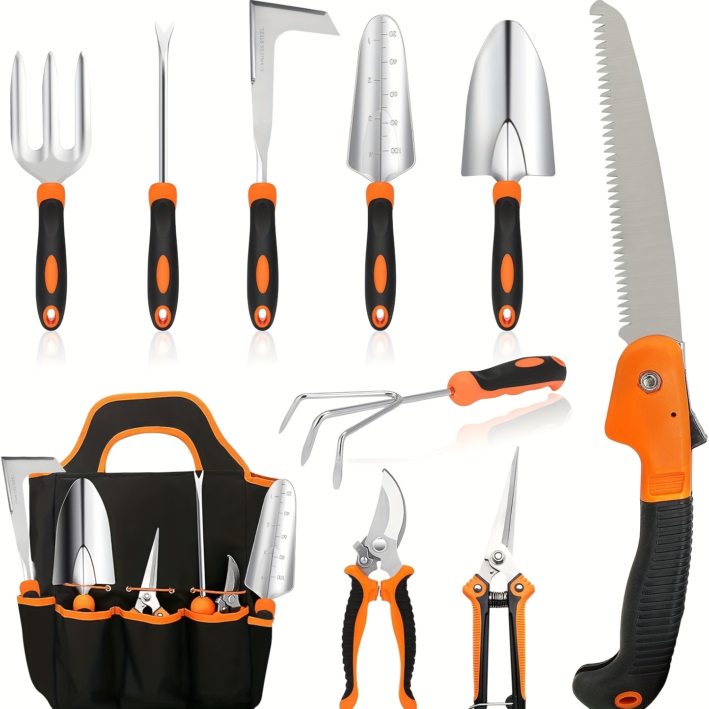 TEMU Gardening Tool Set, Stainless Steel Heavy Duty Gardening Tools, 10pcs Yard Tool Set With Non-slip Handles, Gift Bag Included