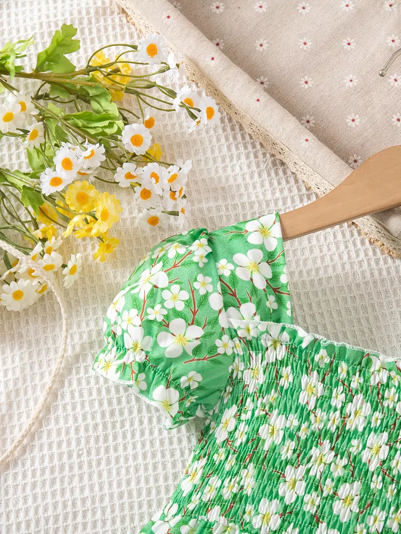 girls summer short sleeve light green floral - Temu Oman girls summer short sleeve light green floral - Temu Oman