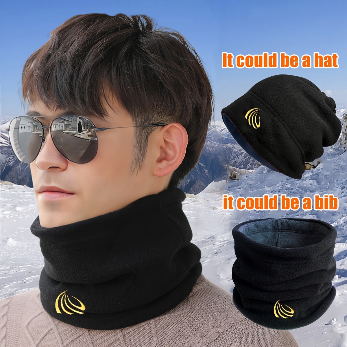 

Unisex Polyester Fleece Gaiter, - For , , Biking, , Double- Thickened Cap, , Or , Knitted