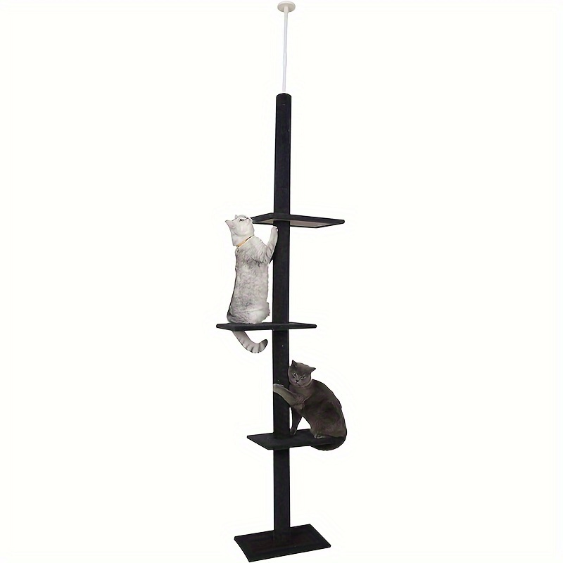 

Floor To Ceiling Cat Tree Tower With 4-tiers For Climbing, Adjustable To Fit 7.5-9 Foot Tall Ceiling, Modern Cat Tree For Indoor Cats Large