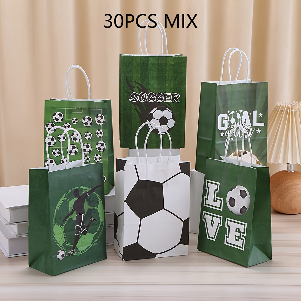 TEMU Gift For Her/him 15/30pcs Football-themed Party Bags, Football Gift Bags, Football Party Supplies Tote Bags, Small Business Supplies, Shopping
