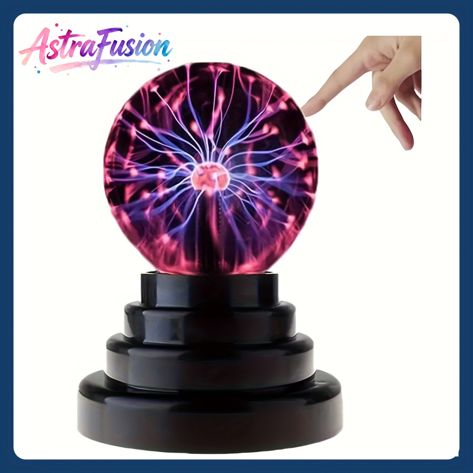 TEMU 1pc Plasma Ball Light, 5 Inches, Usb Plug, Touch And Sound Activated Lightning , Magical, Interactive, Mood Setting, Fun And Science Lamp, Prop