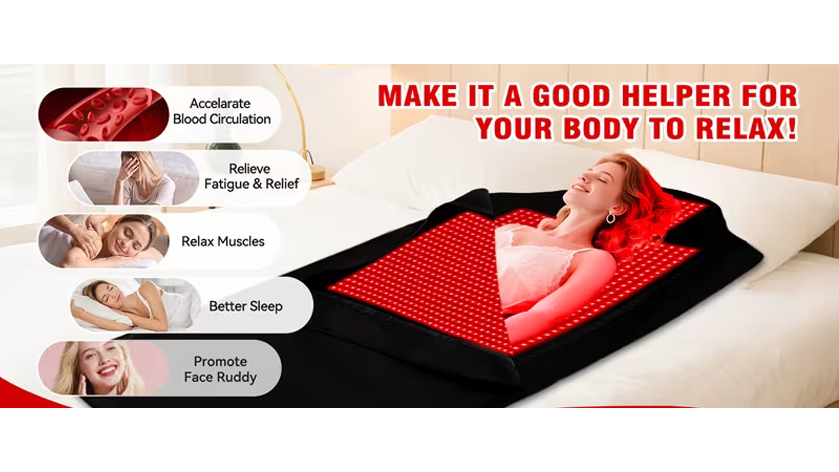 wellness gift red light   wrap for neck shoulders back     pain relief with 660nm 850  leds portable foldable with zipper design boost circulation collagen for relaxation for women men on mothers fathers day Product details 0