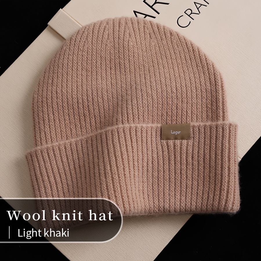 Women's 100% Wool Thick Beanie with Ear Flaps