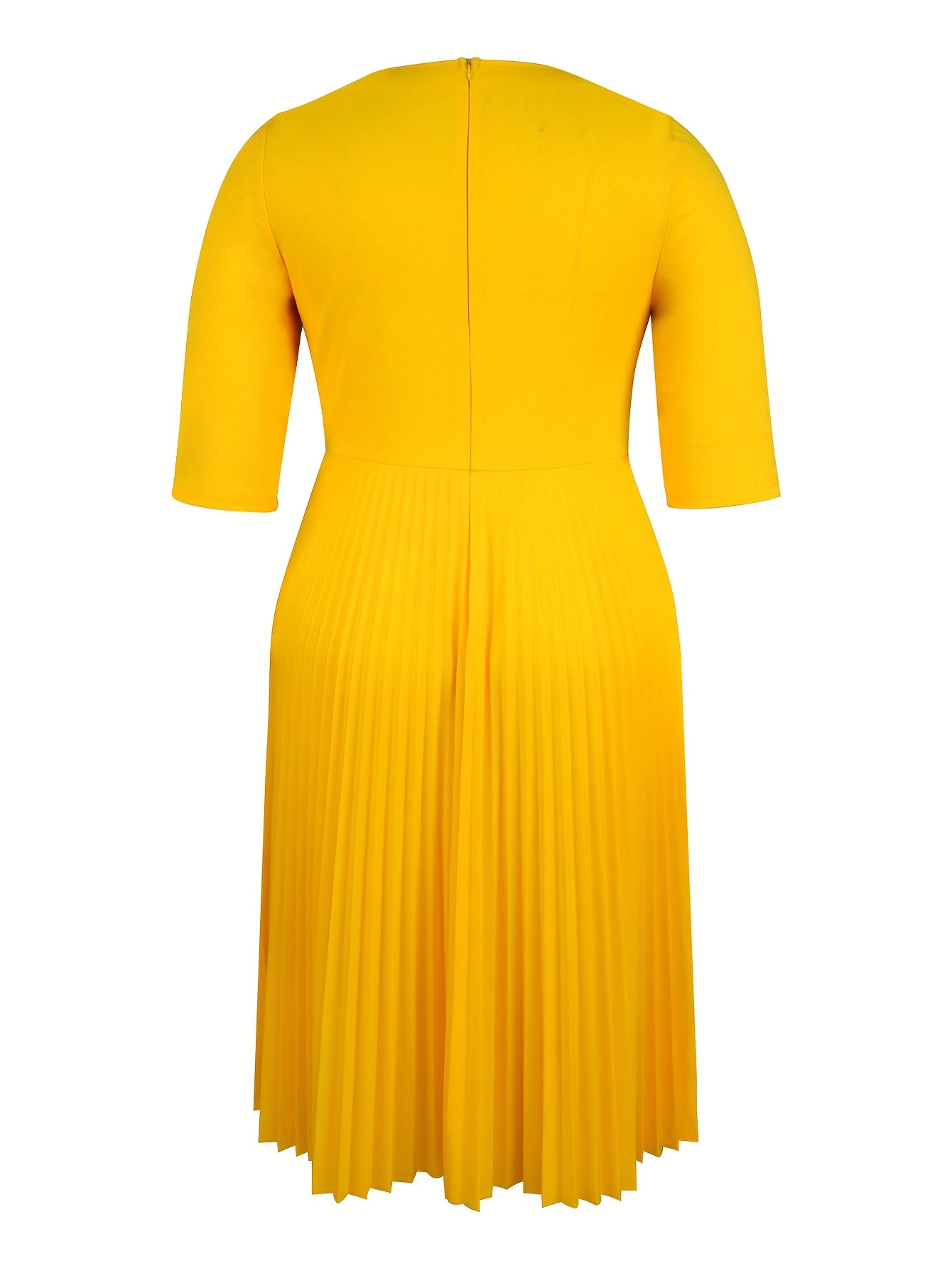 plus size womens elegant a line pleated dresses belt - Temu