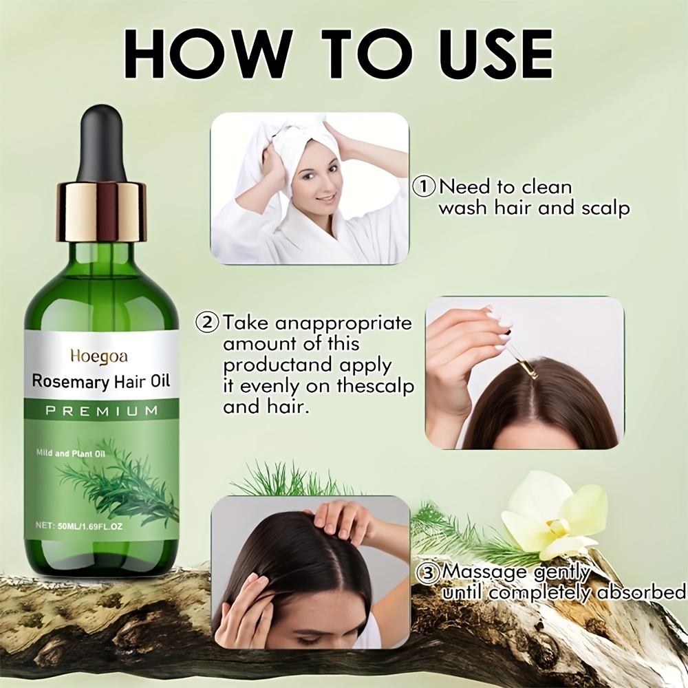 1/2pcs Rosemary Oil Hair Oil - Moisturizing & Nourishing Hair, Dry And Split Hair And Restore Hair to Softness And Luster, Easy to Use, Quickly Absorbed, And Non-Greasy for Holiday Birthday Gifts, 50Ml/1.69Fl.Oz