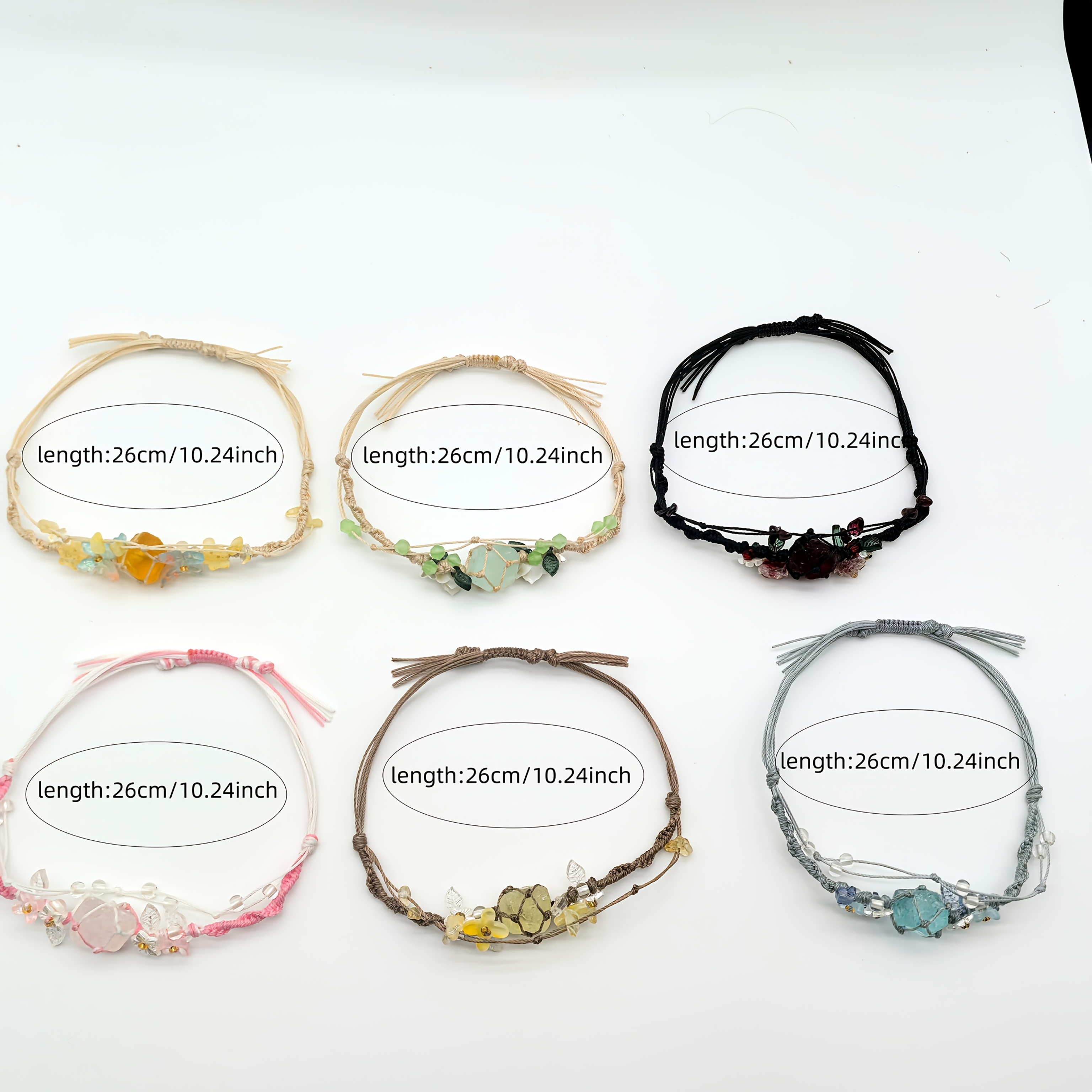 Handmade Adjustable Bohemian Crystal Bracelet, Multi-Color