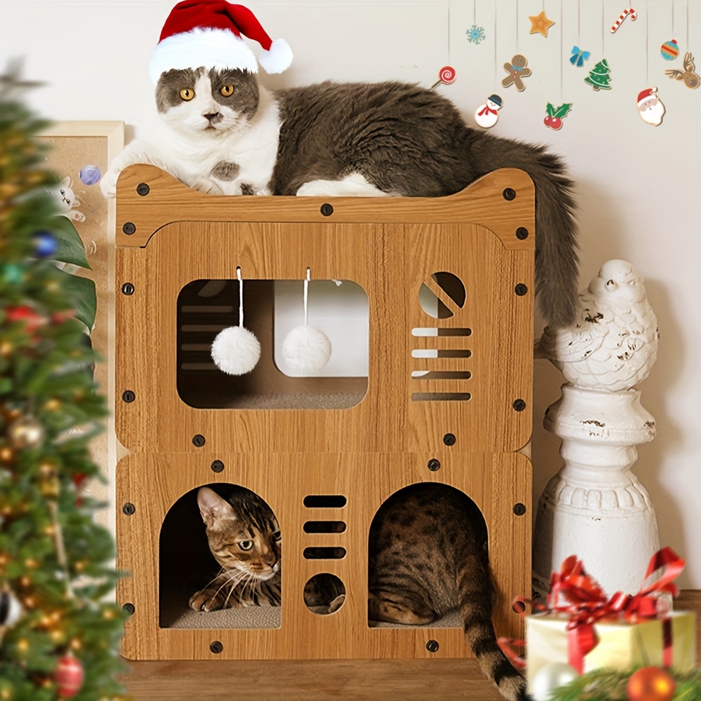 

Extra-large Cat Condo With Scratching Posts - , Multi- & Rest House For Multiple Cats, Cardboard Construction, Dream