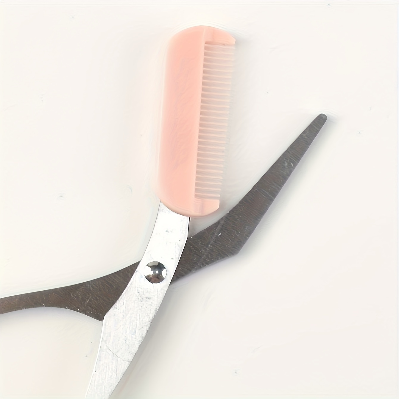 Stainless Steel Precision Eyebrow Trimming Scissors with Integrated Comb, Manual Grooming Tool, Durable Plastic Handle, No Battery Required, for Perfect Brow Shaping