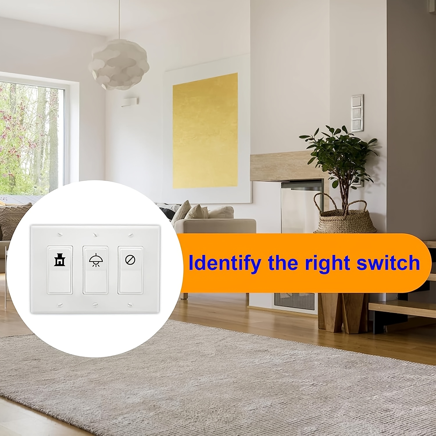100pcs Self-Adhesive Switch Labels Set for Home Identification