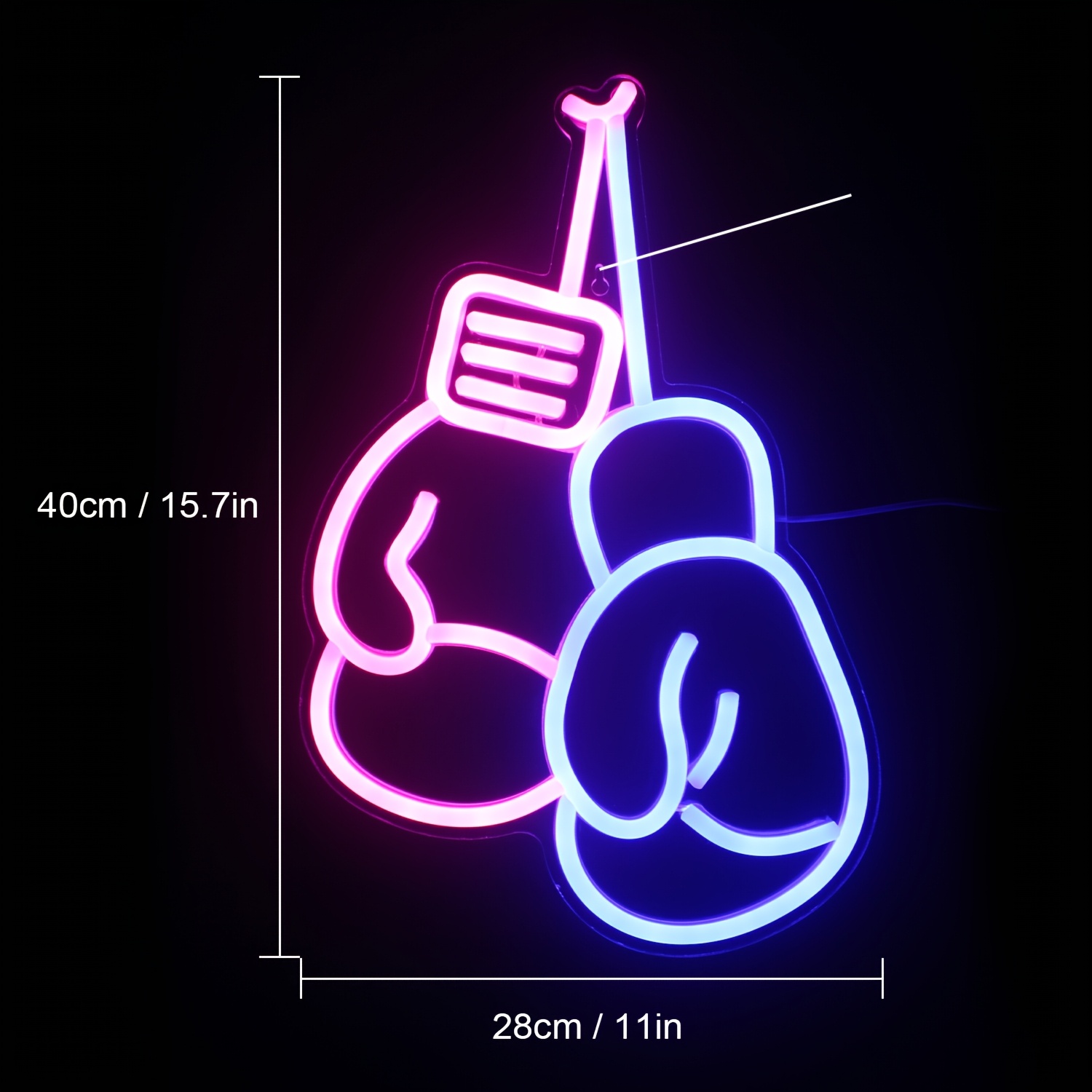 E-shop Boxhandschuhe Neonlicht Pink Blau LED-Leuchtschild Boxhandschuhe Neon-Schilder für Fitnessstudio-Wanddekoration Boxhandschuhe Neonlicht mit