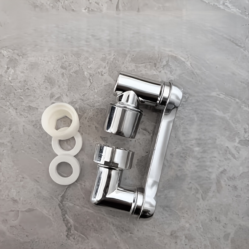 TEMU Heavy-duty roterende kraanmondstuk met 1440° universele rotatie - Waterbesparende gootsteenverlenger, robotarmontwerp, eenvoudig te installeren,
