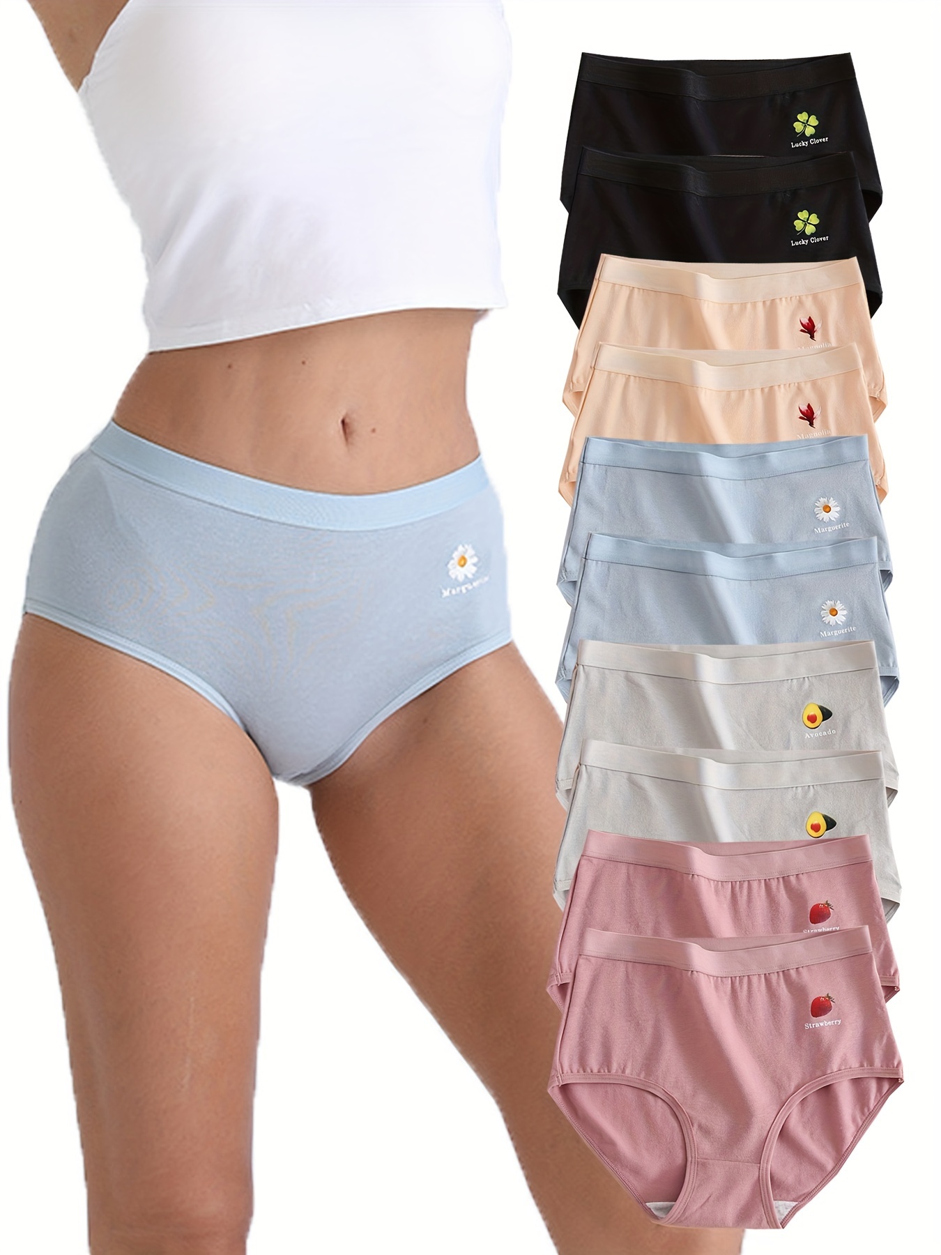 7 Pcs Cute & Soft Panties, Mixed Pattern Colorful Pantis Pack, Women's  Underwear & Lingerie