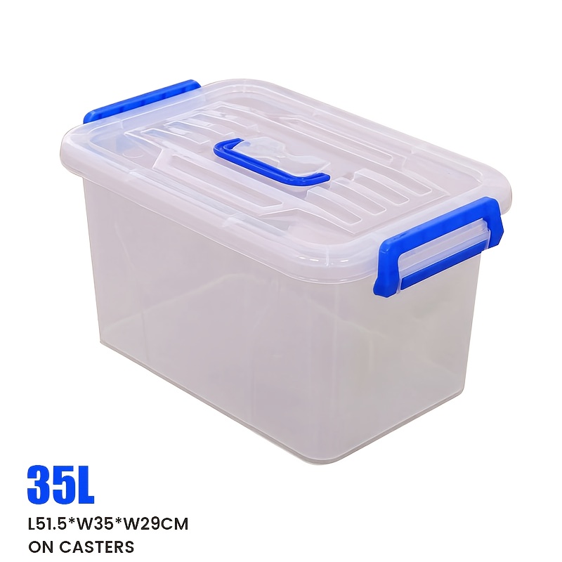 2pcs Storage Boxes With Lids, Lids And Safety Buckles-ultra Clear, Stacking Books, Clothes Storage Containers, Wardrobe, Closet, Bedroom, Bathroom, Office Home Plastic Storage Boxes, Shelf Baskets