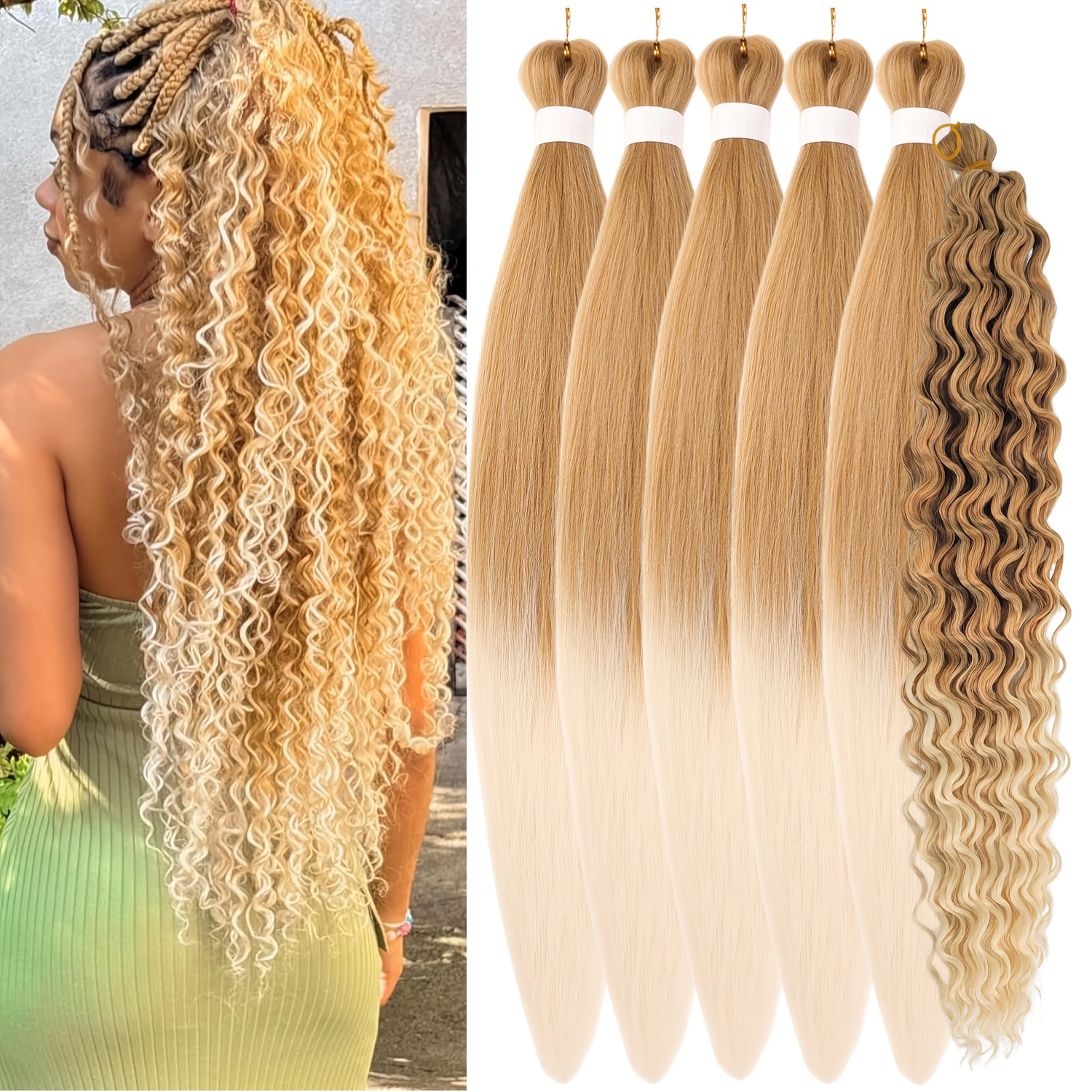 26 inch braiding hair pre stretched boho braids - Temu Bahrain display picture 1