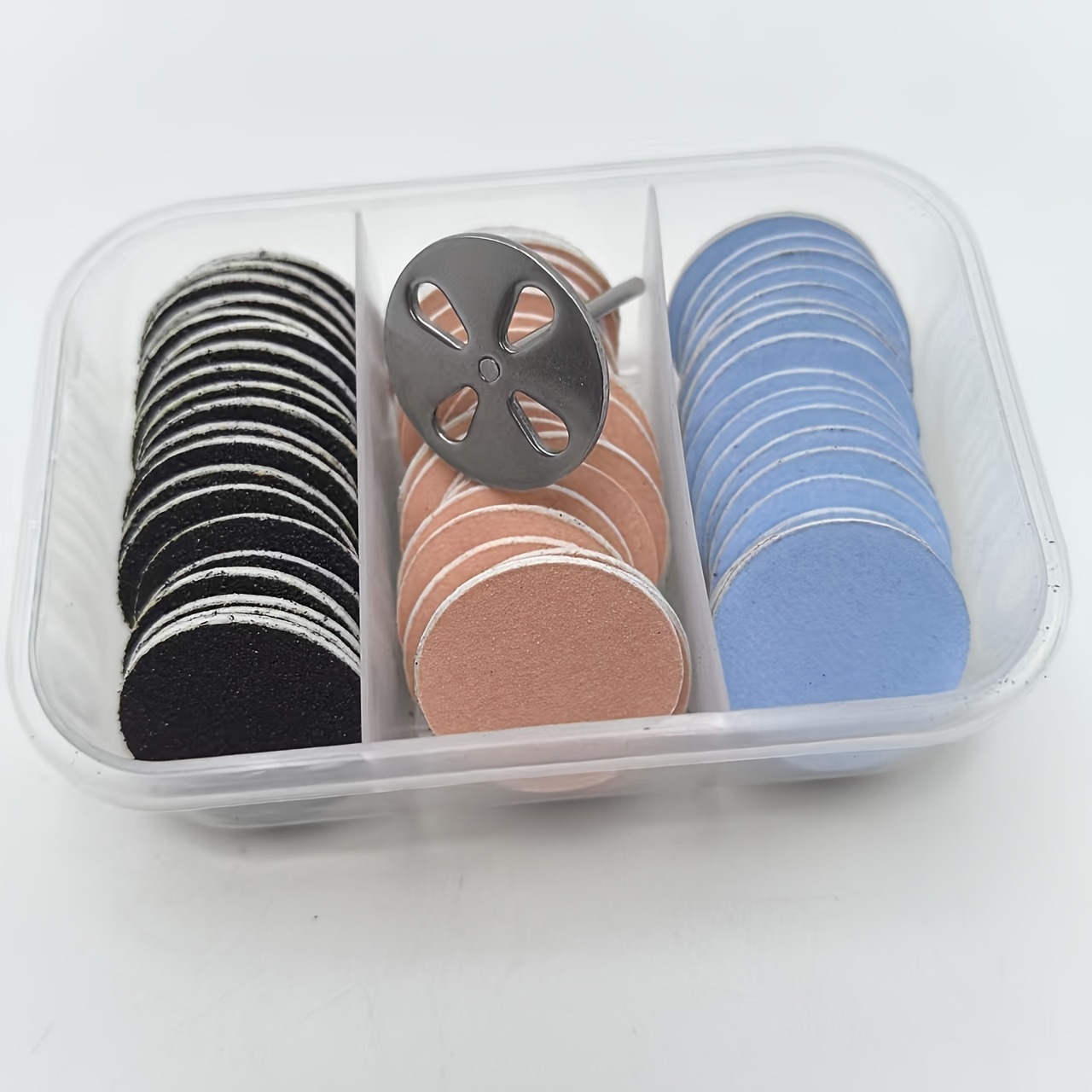 TEMU [ Set] 60pcs Sanding Discs + Metal Nail Drill Bits, Pedicure Disc Sandpaper Replacement For Electric Nail Drill, Fast & Dead Skin Removal, Care,