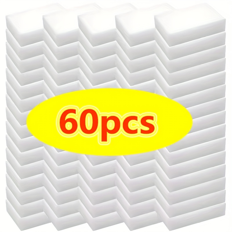 TEMU 60pcs Magic Sponge Wipe, Melamine Foam Cleaning Sponges For Kitchen, Bathroom, Car - Dishwashing, Stove, Tile, Wall,