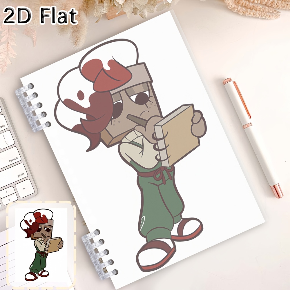 TEMU 1pc [2d Flat Printing] A5 Acrylic Double-sided Transparent Hard Binder Ledger 60 Pages Office Stationery, 2d Flat