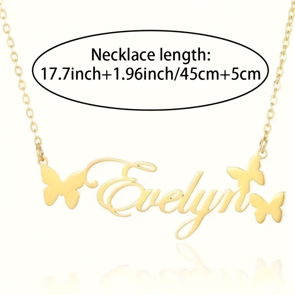 Exquisite Butterfly Name Pendant Necklace, Customizable Gift for Her