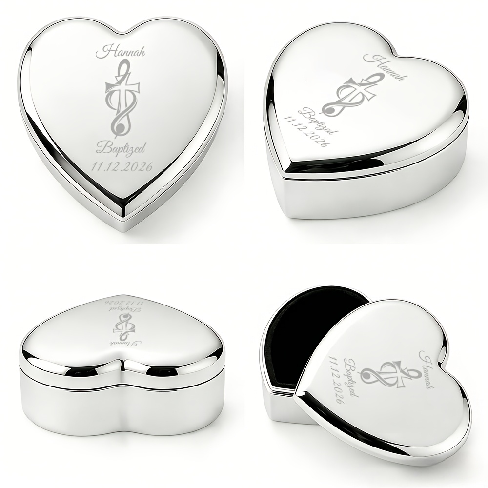Heart-Shaped Zinc Alloy Jewelry Box, Customizable