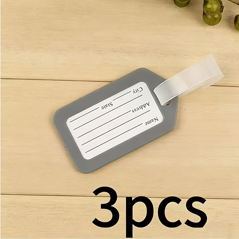 3pcs Plastic PP Luggage Tag Set for Travel