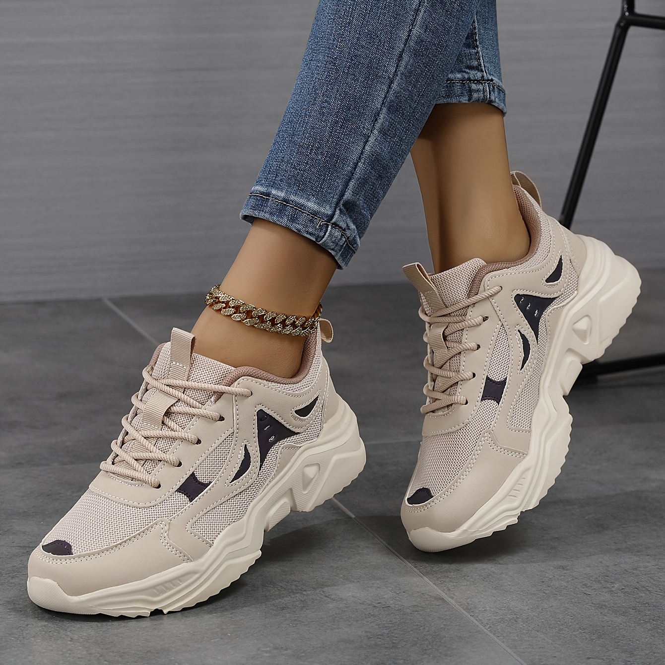TEMU Women's Casual Sneakers, Low-top Lace-up Sneakers, Comfortable Shoes, Women Shoes