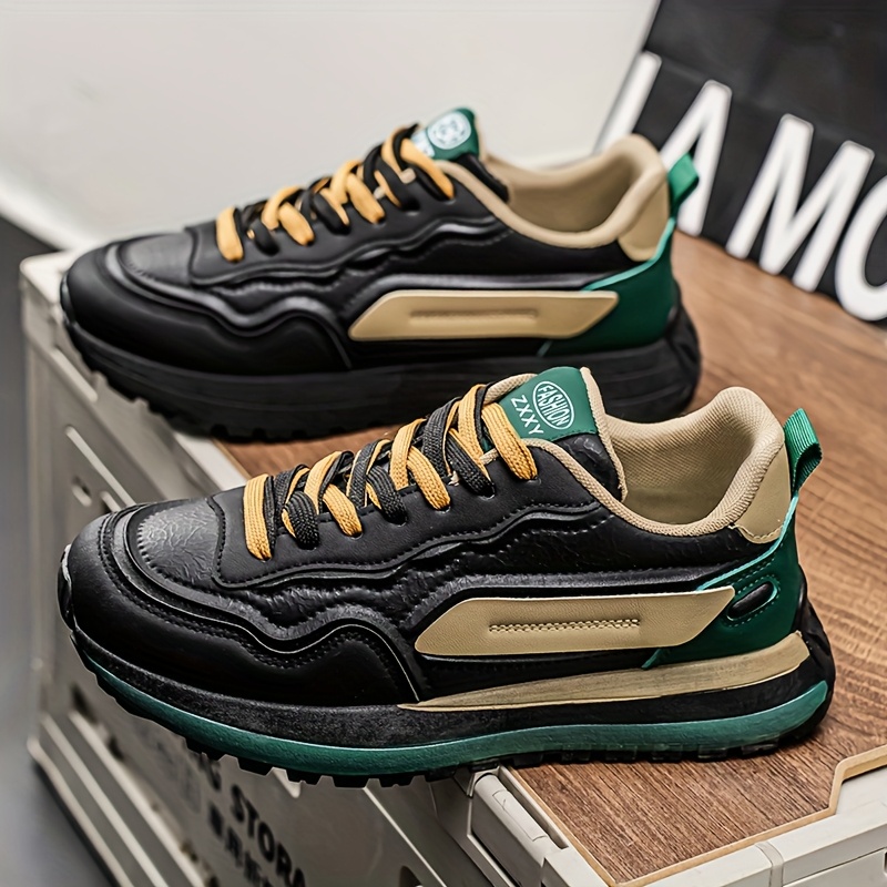 zapatillas casuales retro para hombre con plataforma gruesa para