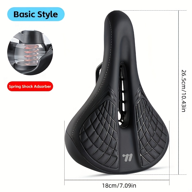 West Biking Widen Bicycle Spring Shock-absorbing Comfortable Seat Cushion Hollow Breathable Seat Mountain/road/cruiser/electric Bike Riding Equipment