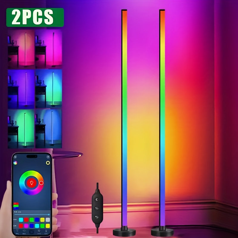 modern rgb led floor lamp multi color adjustable brightness - Temu