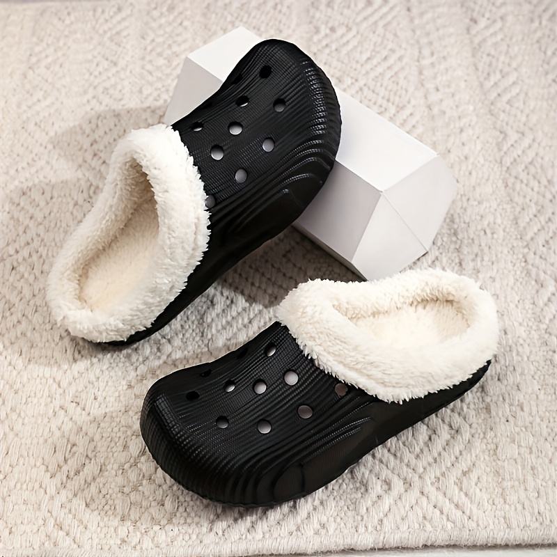 TEMU Fleece-lined Winter Slip-on For Women | Non-slip Indoor/outdoor Home Shoes, Thick Lining, 4 Solid Colors (/pink/beige) | Easy Durable Style,