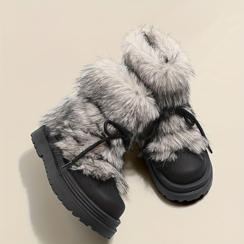 TEMU Women's Non-slip Snow Boots, New Thickened Warm Mid-tube Shoes For Autumn And Winter, With Thick Soles And Elevated Design, Short Boots With A