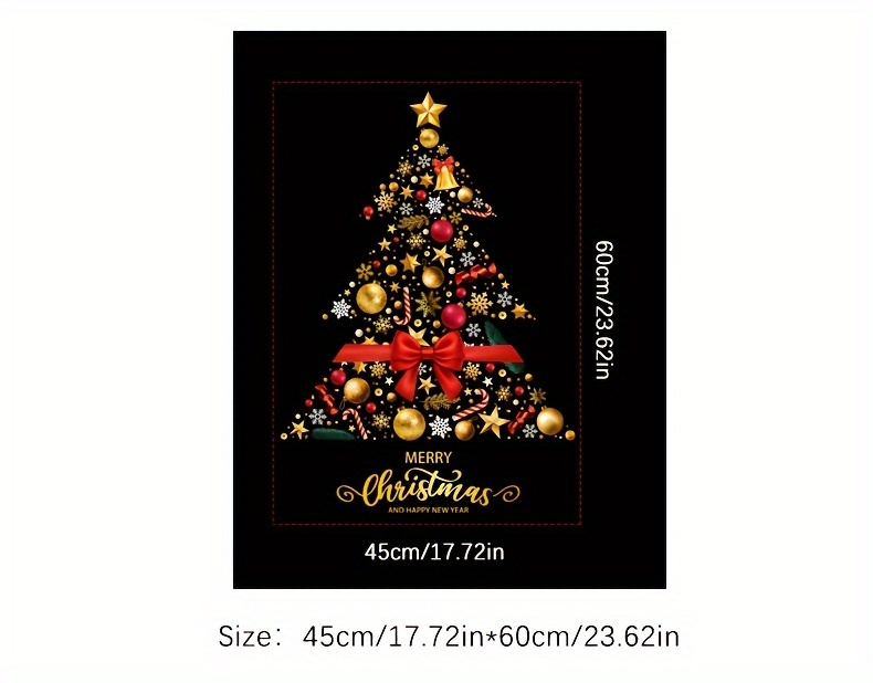 classic christmas tree window film pvc static cling 1pc 45cm x 60cm holiday glass door decal festive shop decoration details 1