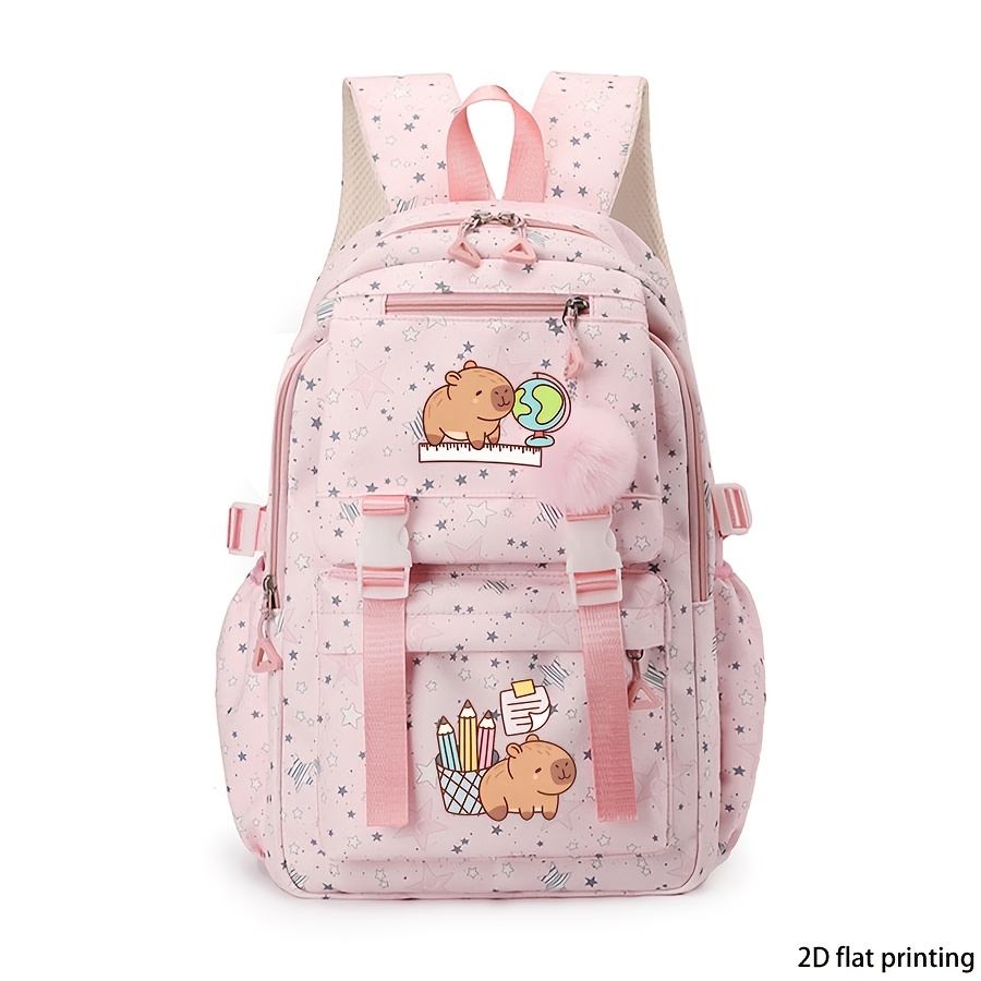 TEMU Creative Animal Pattern Printed Backpack, Large Capacity Casual Backpack, Adjustable Shoulder Straps With Polyester Lining, Suitable For Daily