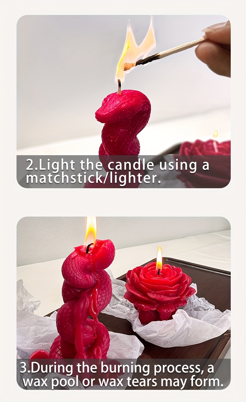 [Huayuxun] 5pcs, Holiday Decorative Candles, Rose Flower Pillar Shaped Candles, Soy Wax Candles, 4-6H Burn Time, Creative Gift, Home Decor, Desktop Ornament, Scented Candle, Photography Prop, Perfect for Valentine'S Day, Halloween, Christmas