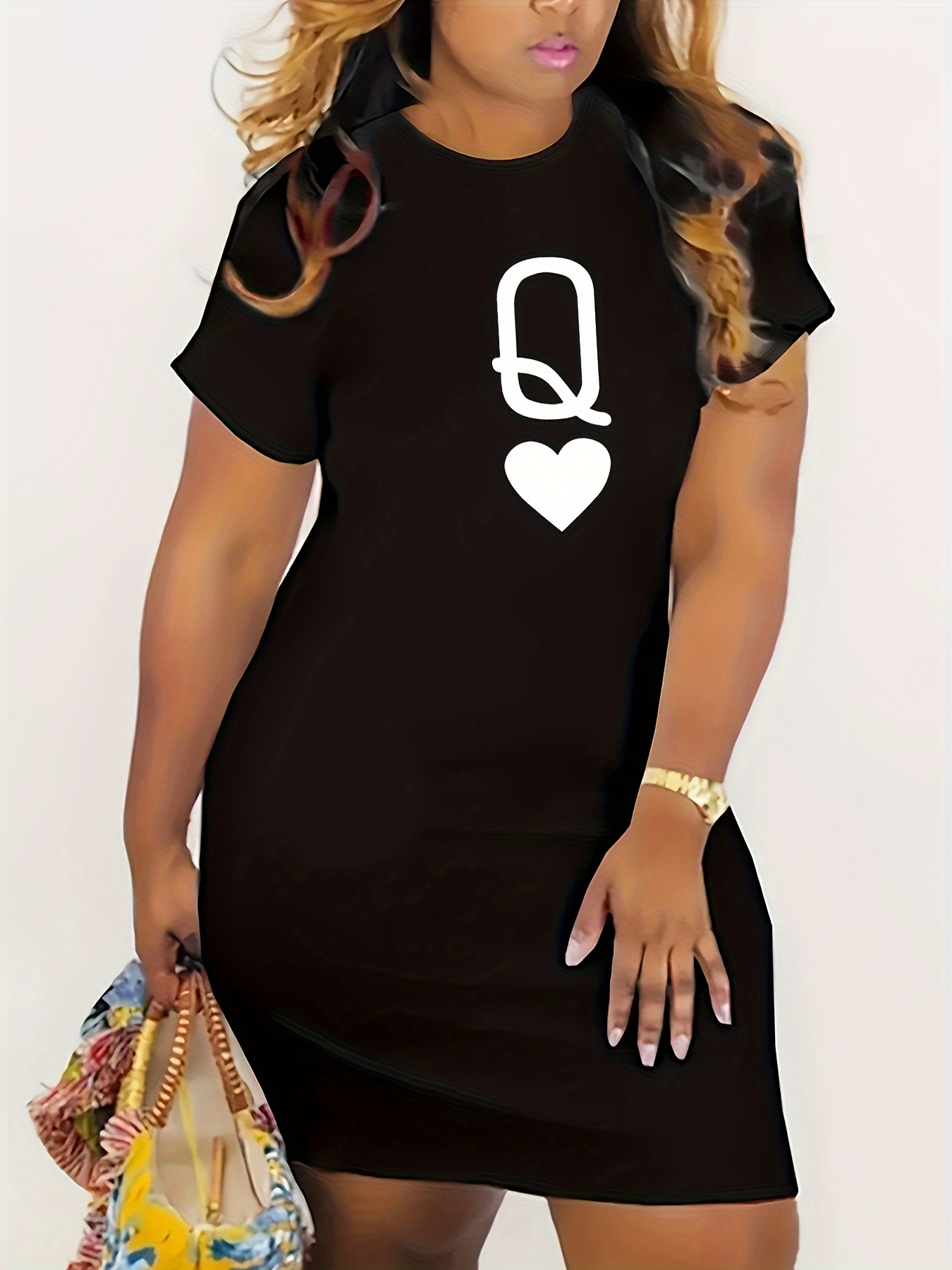 queen of hearts bodycon dress queen hearts print crew neck dress casual short sleeve