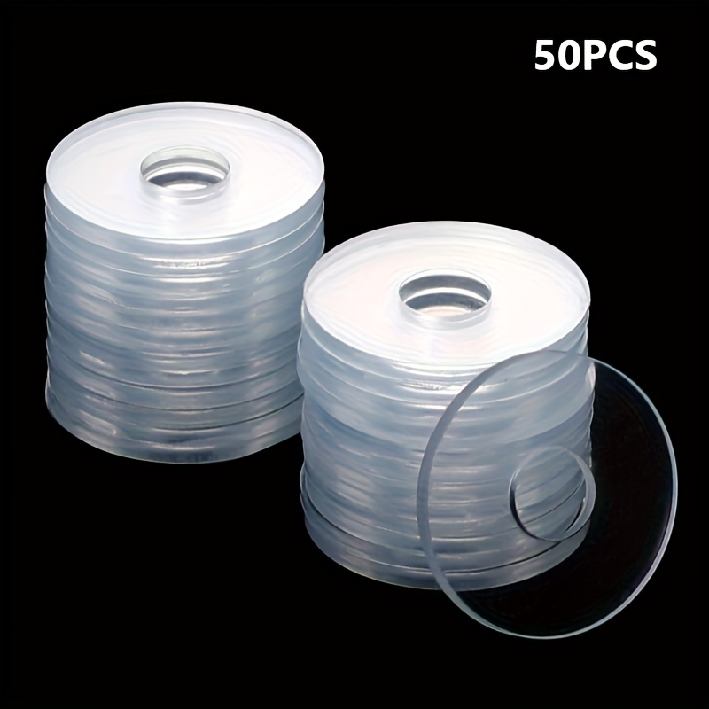 TEMU 50pcs Rondelles Plates en Plastique Transparent - Entretoises Durables pour Poignées de Porte de Douche en Verre, Matériel de Montage avec