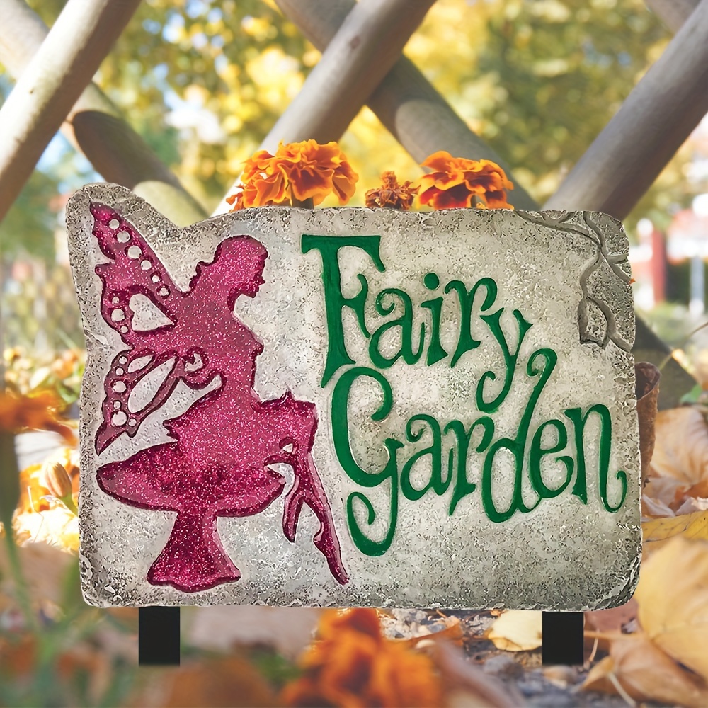 

1pc, Garden Stake Metal Outdoor Decoration - Fairy With Flower Garden Stakes Fairy Art Lawn Garden Silhouette Colorful Fairy Sign Stake For Yards, Gardens Spring Decor